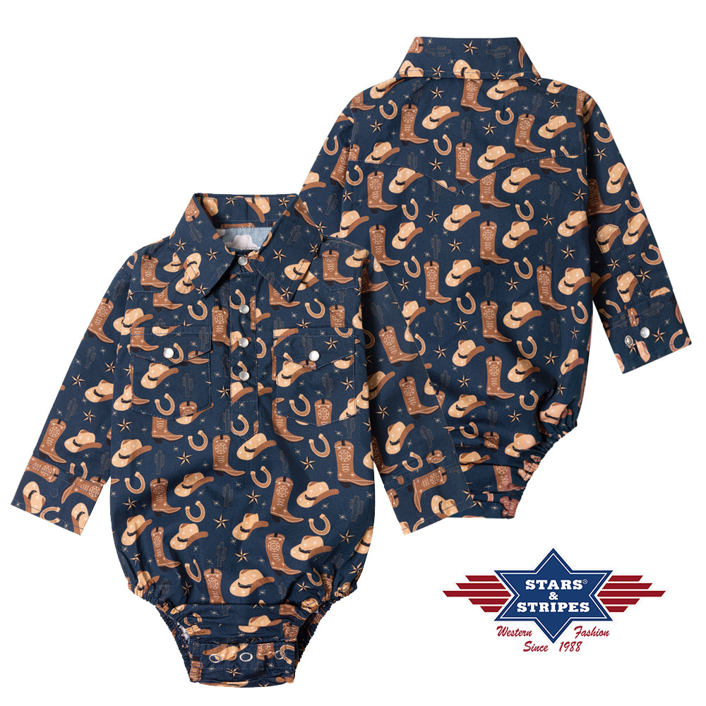 Stars & Stripes Baby Cowboy Romper