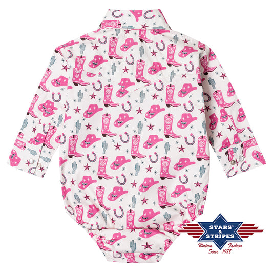 Stars & Stripes Baby Cowgirl Romper