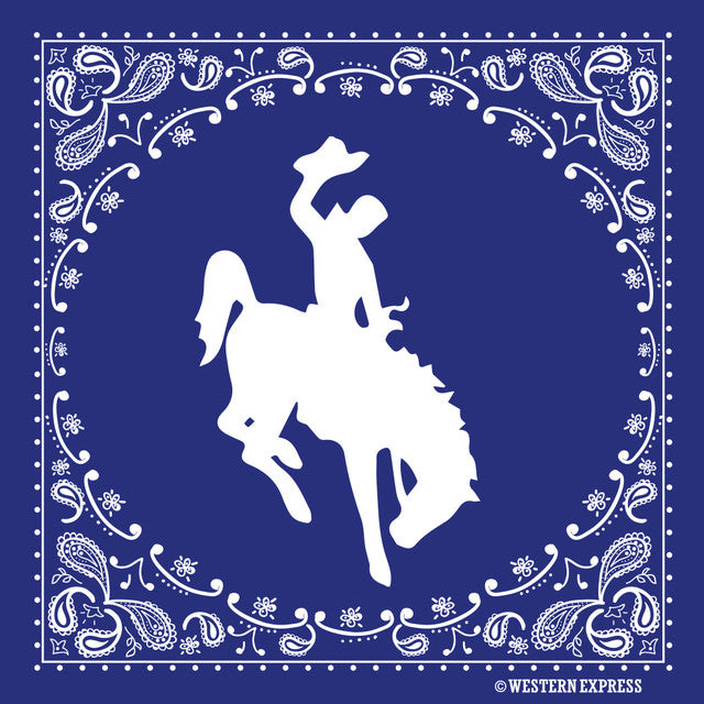 Western Express Blue Buckin' Cowboy Bandana BA-4002-B