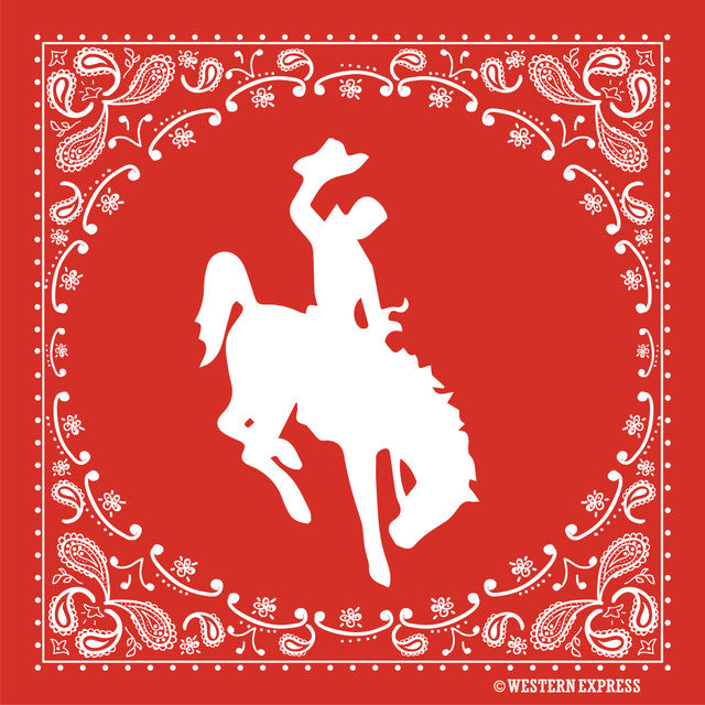 Western Express Red Buckin' Cowboy Bandana BA-4002-R