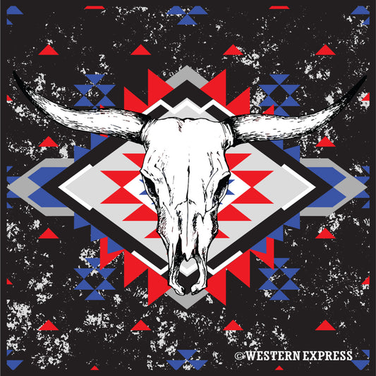 Western Express Black Desert Steer Bandana BA-4003-BLK