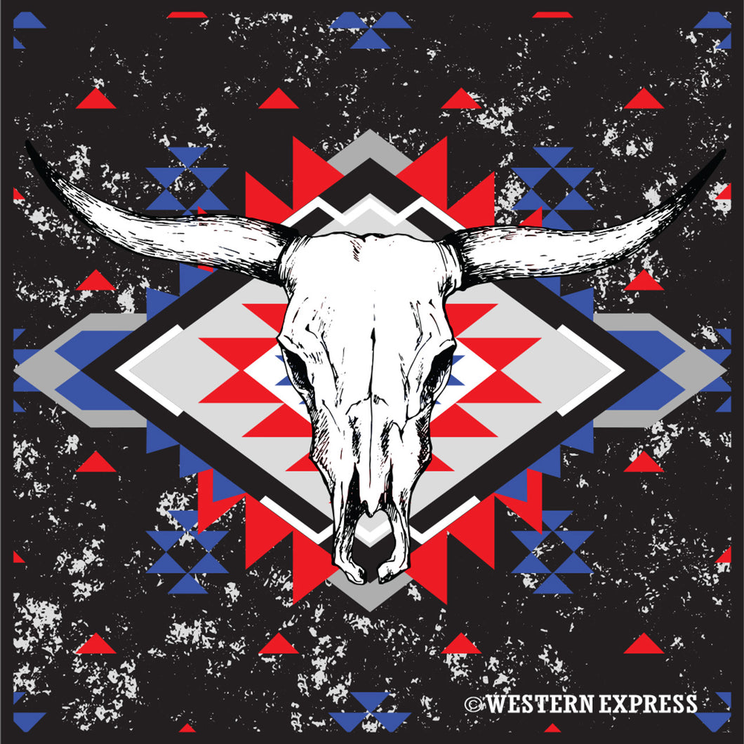 Western Express Black Desert Steer Bandana BA-4003-BLK