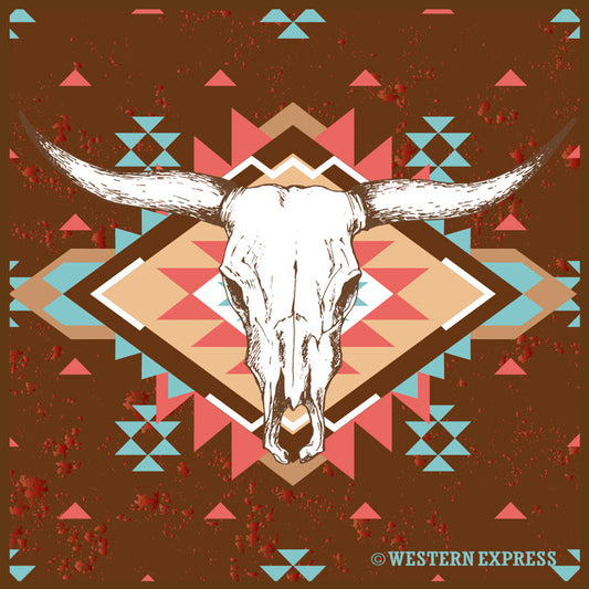 Western Express Brown Desert Steer Bandana BA-4003-BR