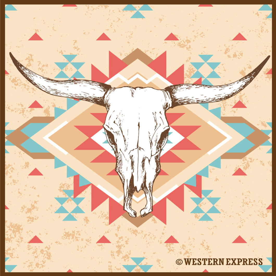 Western Express Off-White Desert Steer Bandana BA-4003-OW