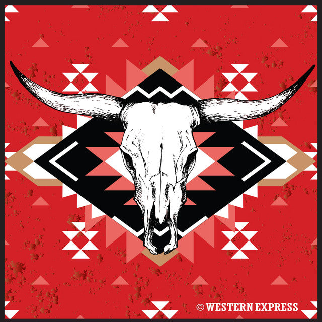 Western Express Red Desert Steer Bandana BA-4003-R