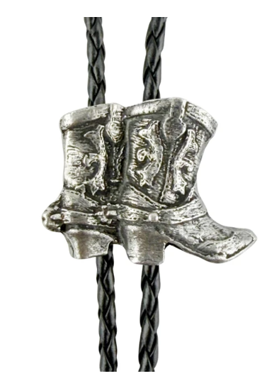 Western Express BT-BC55-P Cowboy Boot Western Bolo Tie - Cast Pewter