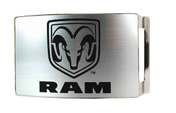 Ram Brushed BU-RAM-SLV Silver Black Belt Buckle