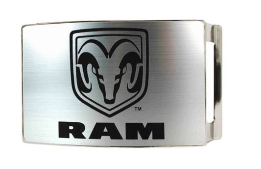 Ram Brushed BU-RAM-SLV Silver Black Belt Buckle