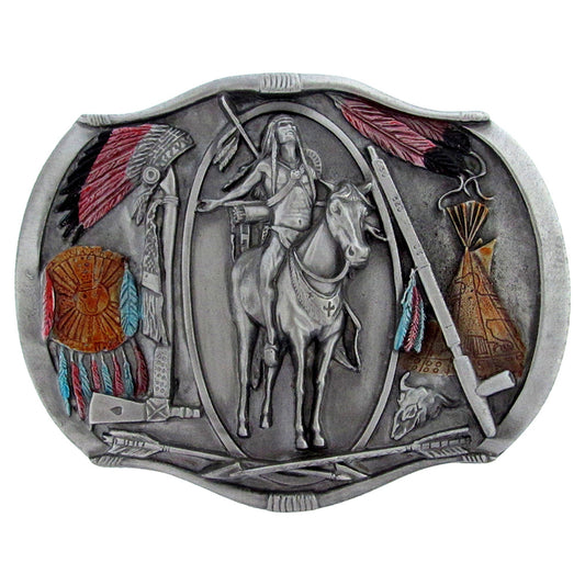 Western Express BU-019 Native American Man Belt Buckle