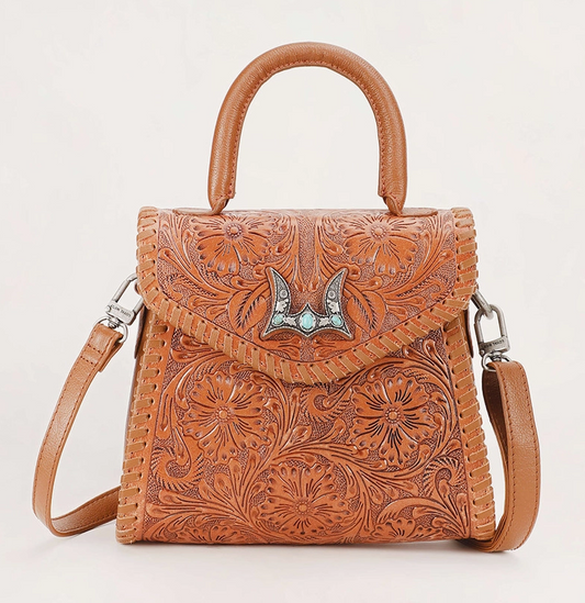 Myra Loyal West Leon Mini Handle Purse in Brown