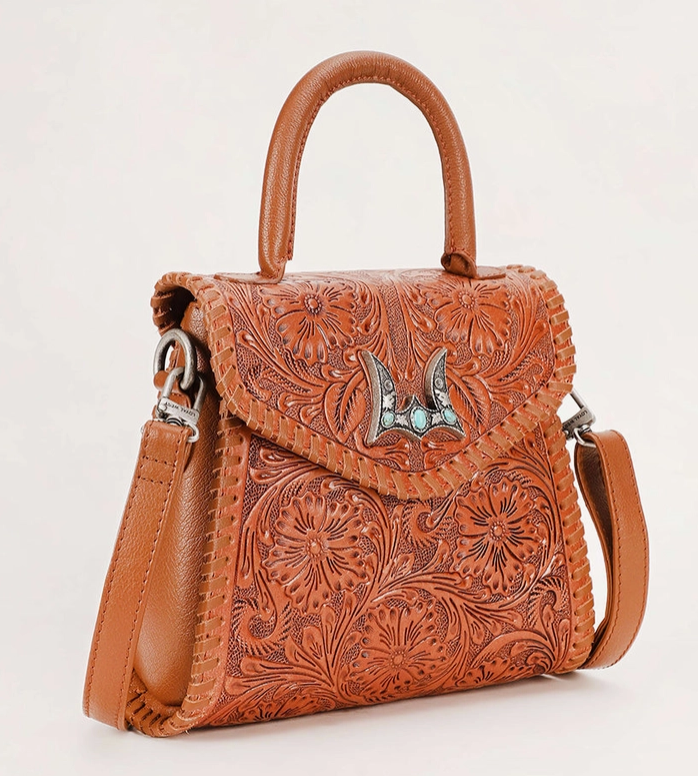 Myra Loyal West Leon Mini Handle Purse in Brown