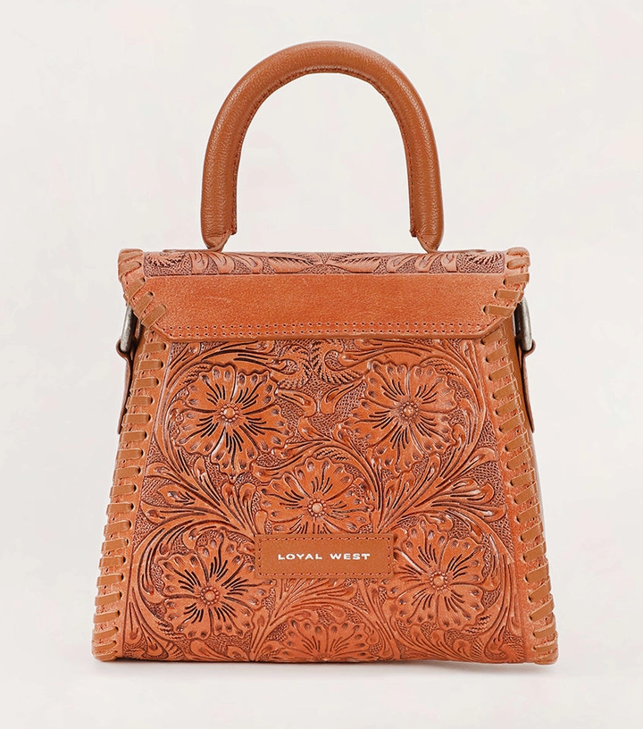 Myra Loyal West Leon Mini Handle Purse in Brown
