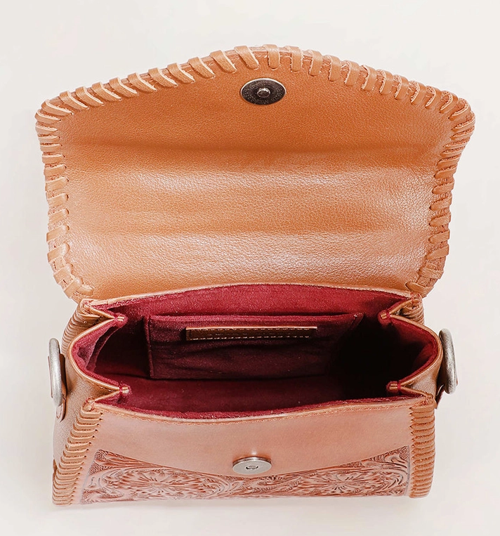 Myra Loyal West Leon Mini Handle Purse in Brown