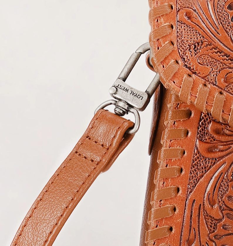 Myra Loyal West Leon Mini Handle Purse in Brown