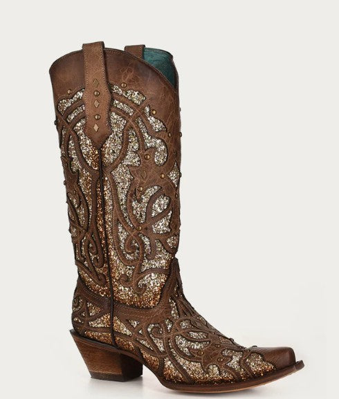 Corral C3331 Orix Boots with Gold Glitter Cowboy Boots