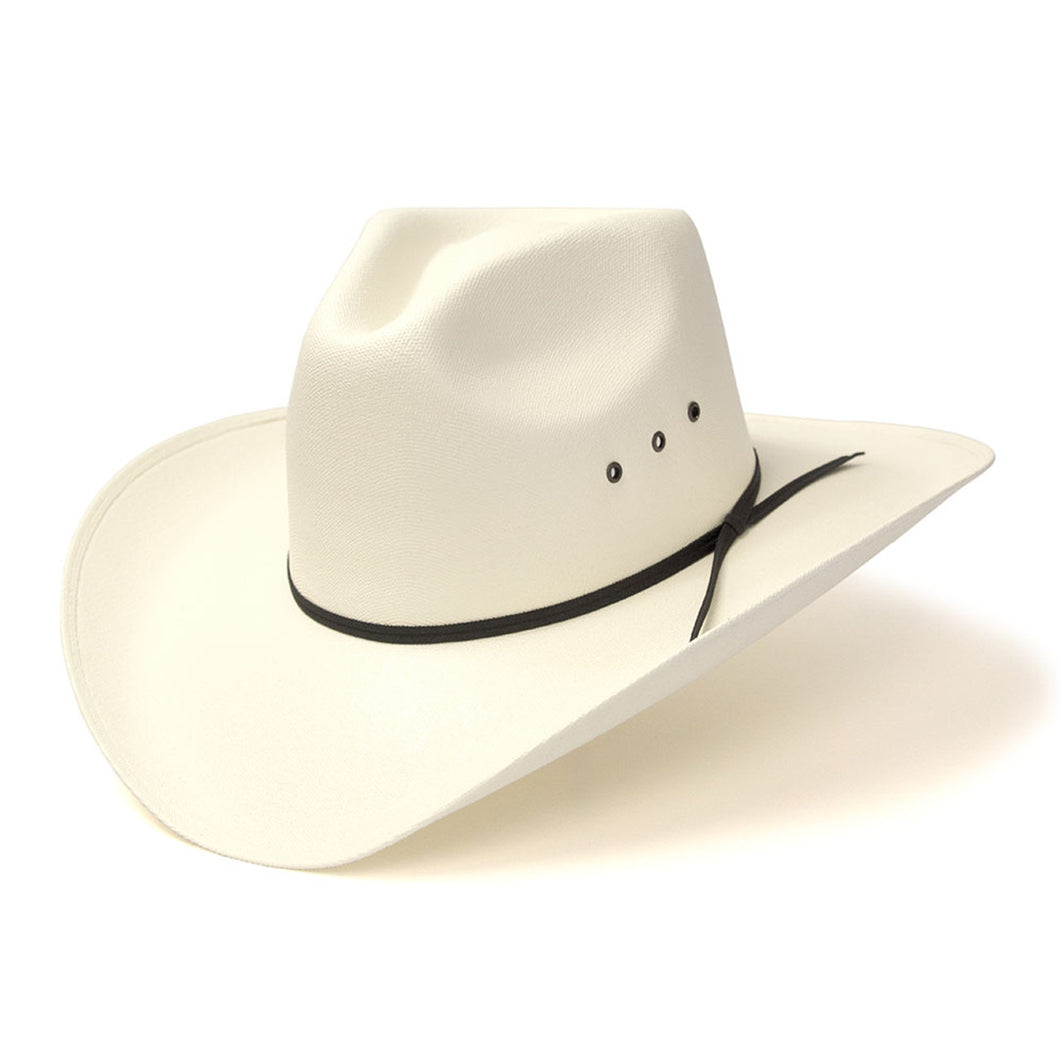 Western Express CA-3E Pinch Front White Straw Hat