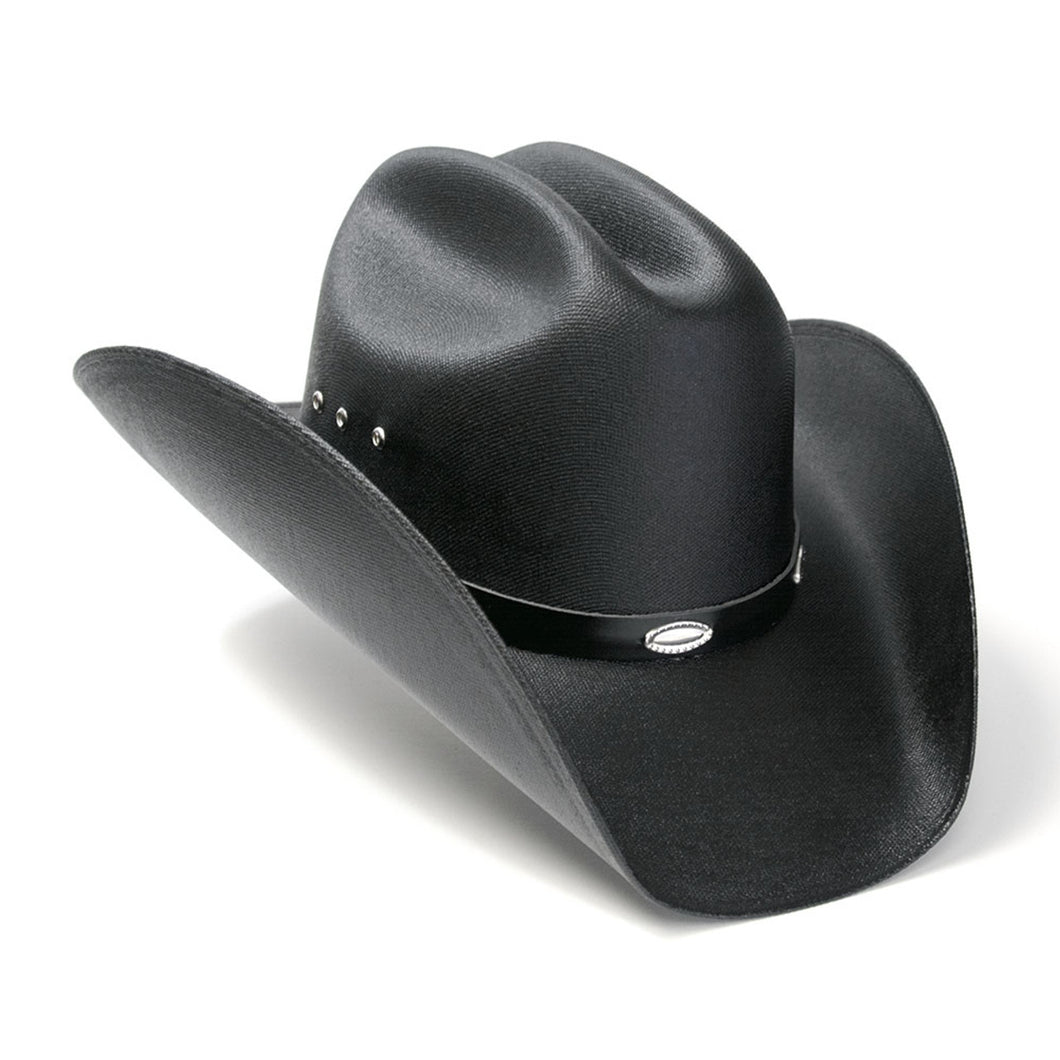 CA-4 Cattleman Straw Hat Silver Conchos in Black