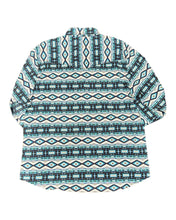 Load image into Gallery viewer, MontanaCo Men&#39;s Long Sleeved All Over Aztec in Blue Print Western Snap Shirt M-1105
