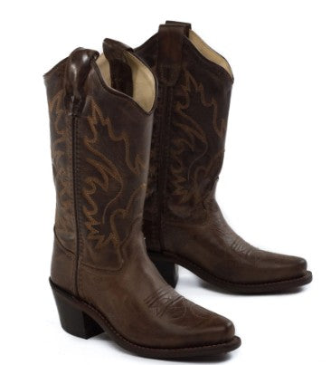 Jama Old West Children's & Youth Traditional Cowboy Boots Brown CF8234/Y