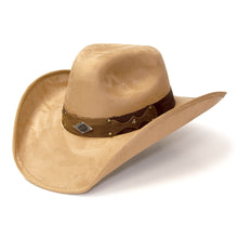 Load image into Gallery viewer, Western Express CL-92 Suede Like Hat - Diamond Concho - Camel
