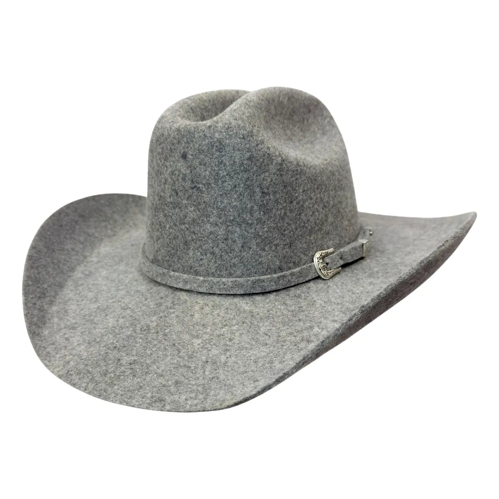 American Hat Makers Beau Cattleman Felt Cowboy Hat in Charcoal Tweed Fleck 710087