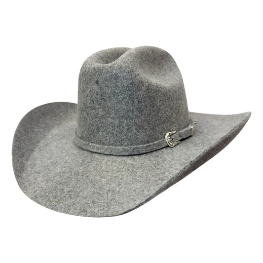 American Hat Makers Beau Cattleman Felt Cowboy Hat in Charcoal Tweed Fleck 710087