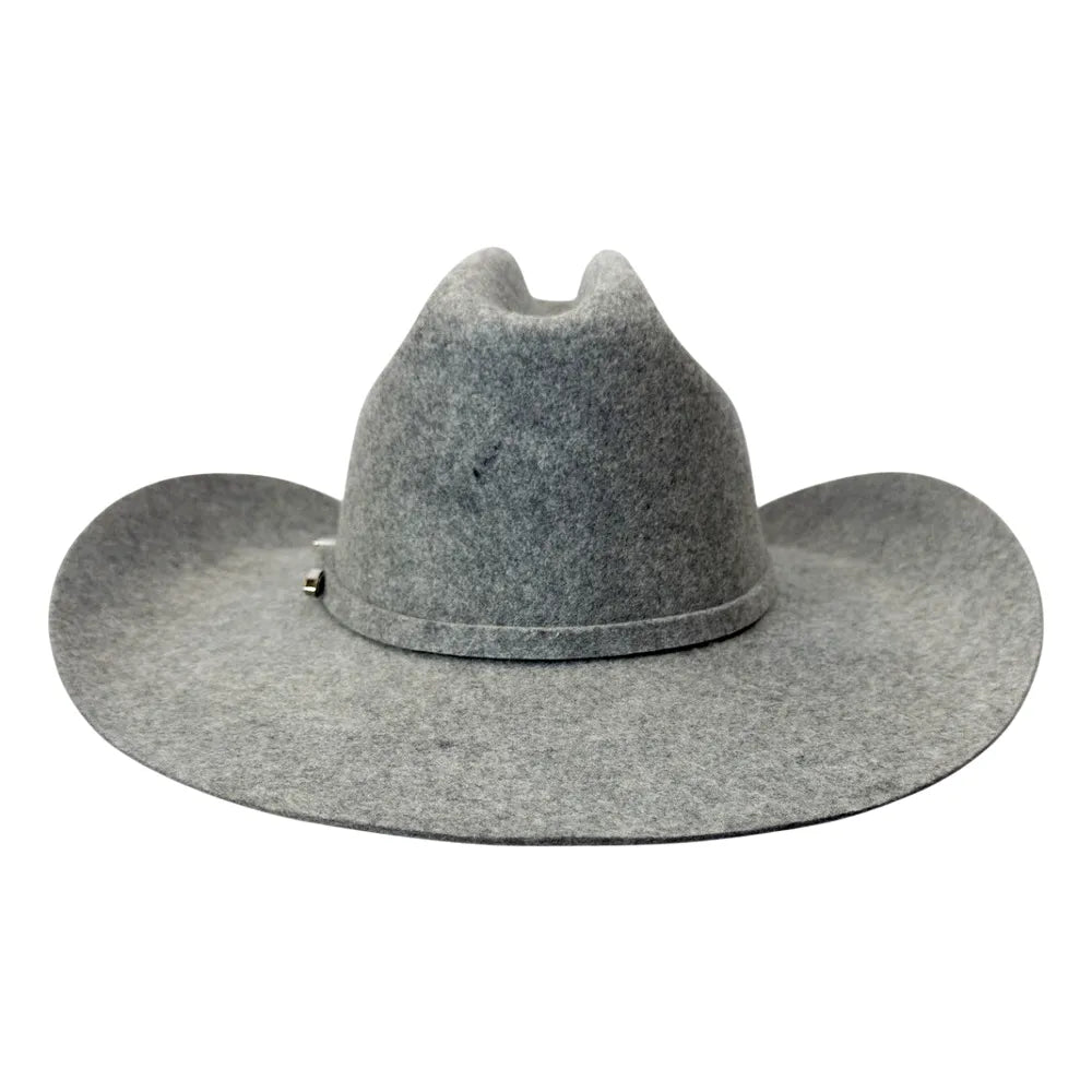 American Hat Makers Beau Cattleman Felt Cowboy Hat in Charcoal Tweed Fleck 710087