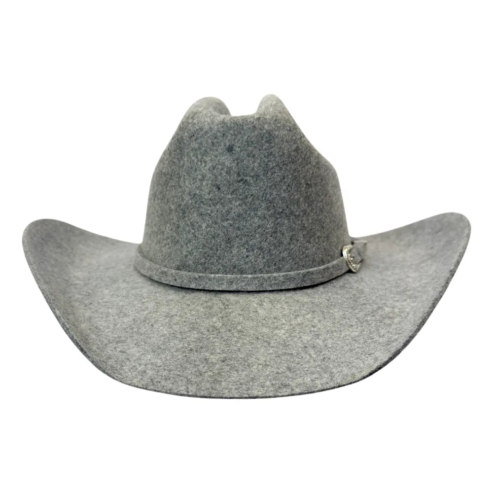 American Hat Makers Beau Cattleman Felt Cowboy Hat in Charcoal Tweed Fleck 710087