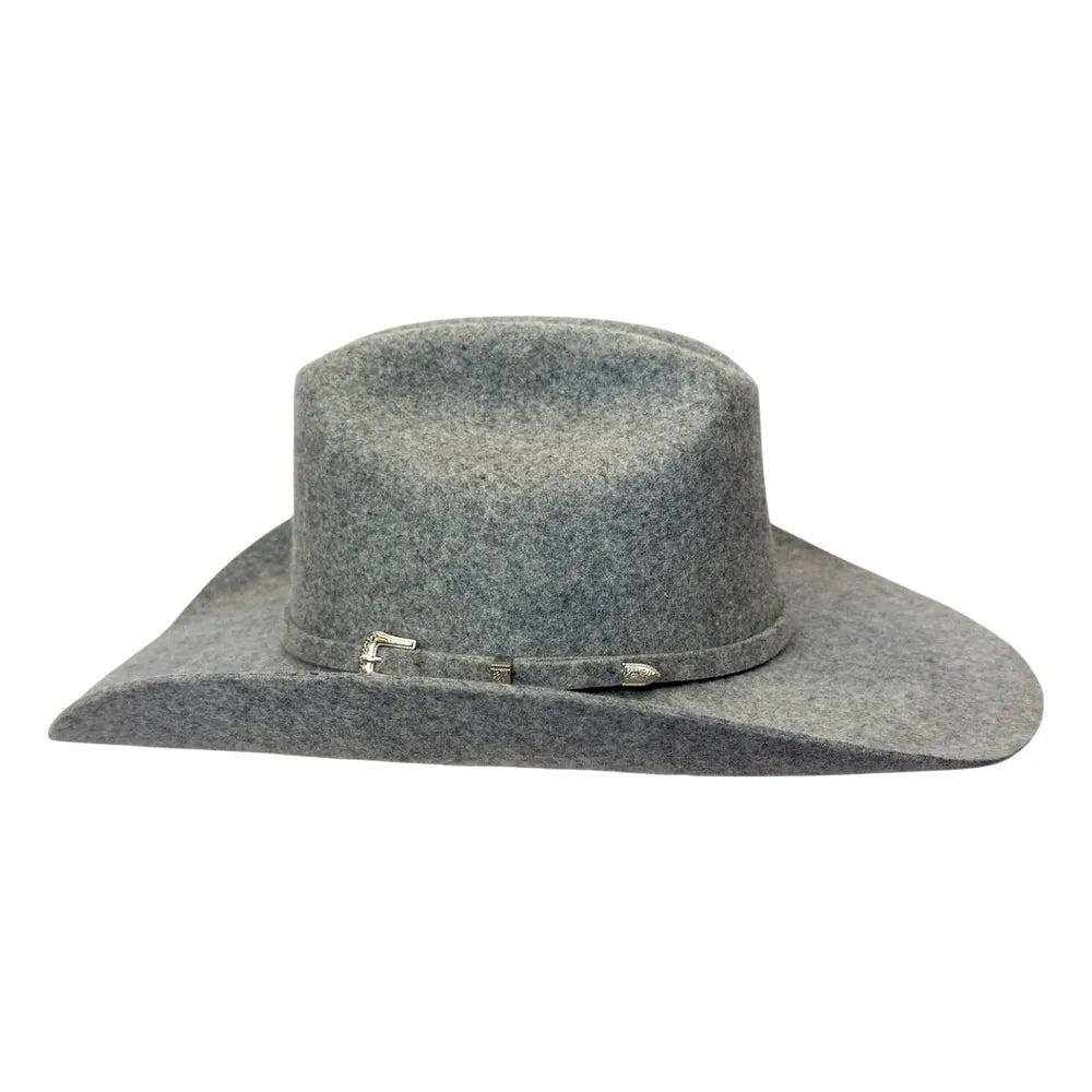 American Hat Makers Beau Cattleman Felt Cowboy Hat in Charcoal Tweed Fleck 710087