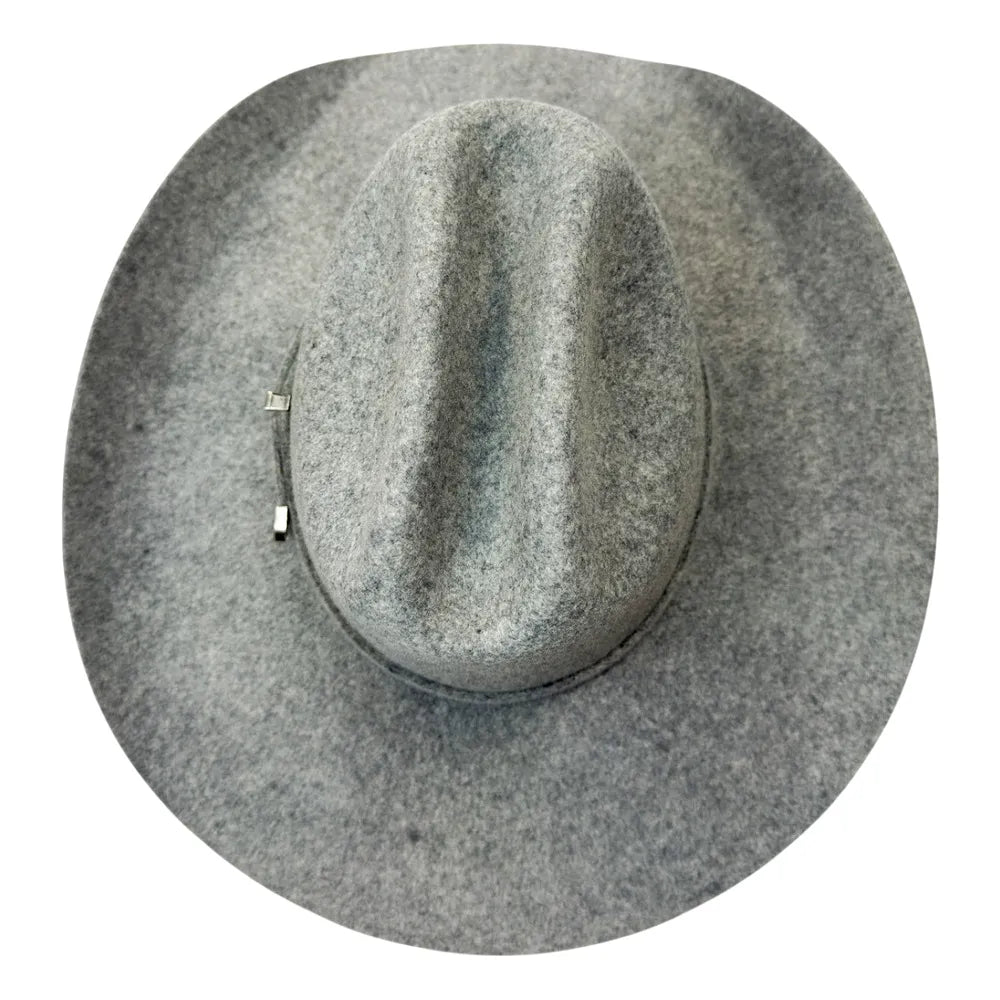 American Hat Makers Beau Cattleman Felt Cowboy Hat in Charcoal Tweed Fleck 710087