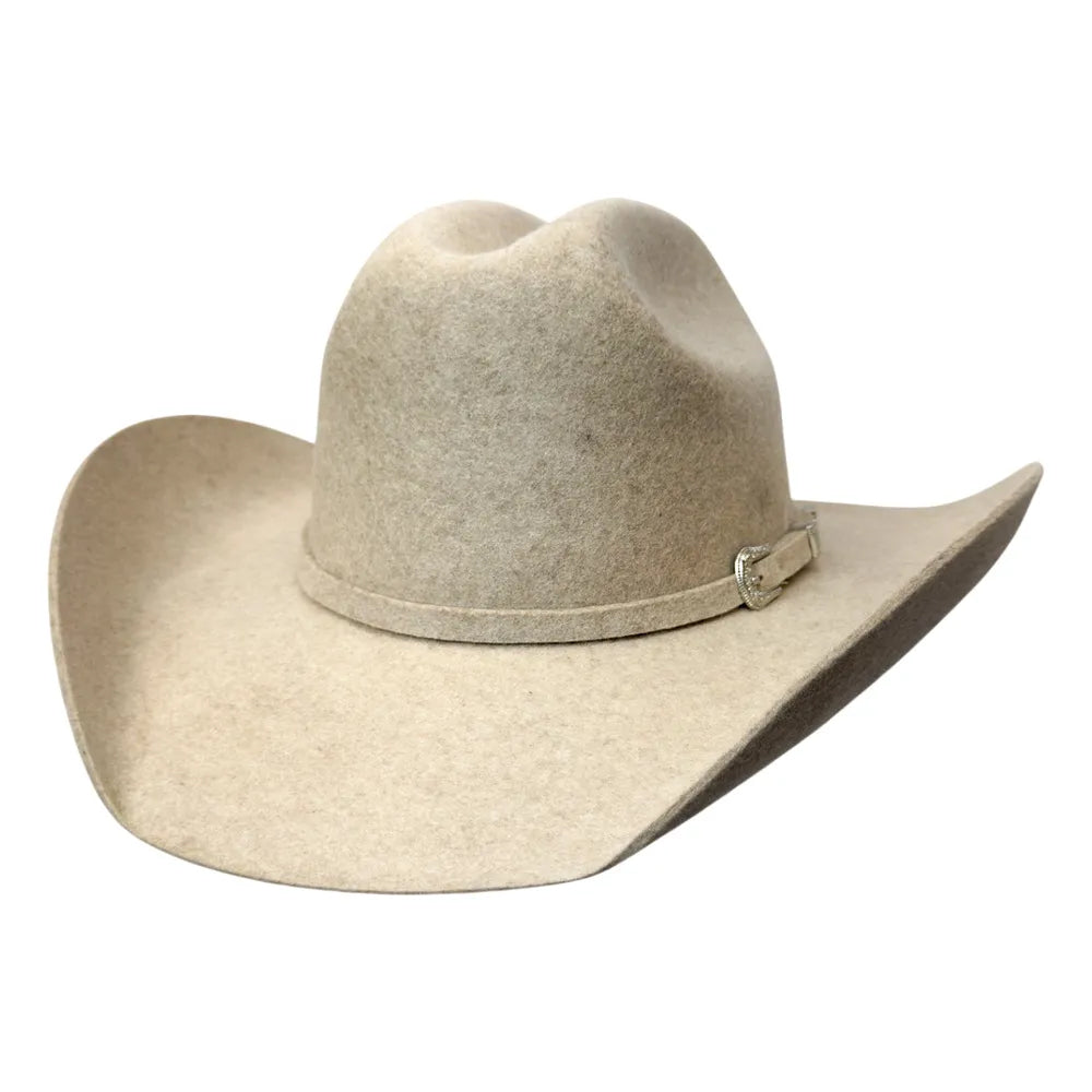 American Hat Makers Beau Cattleman Felt Cowboy Hat in Cloud Tweed Fleck 710087
