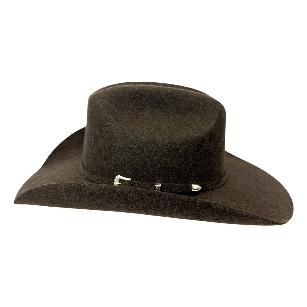 American Hat Makers Beau Cattleman Felt Cowboy Hat in Sable/Expressp Tweed Fleck 710087