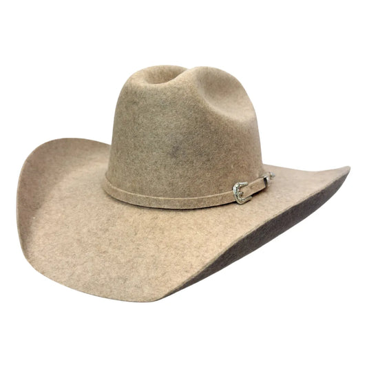 American Hat Makers Beau Cattleman Felt Cowboy Hat in Oatmeal Tweed Fleck 710087