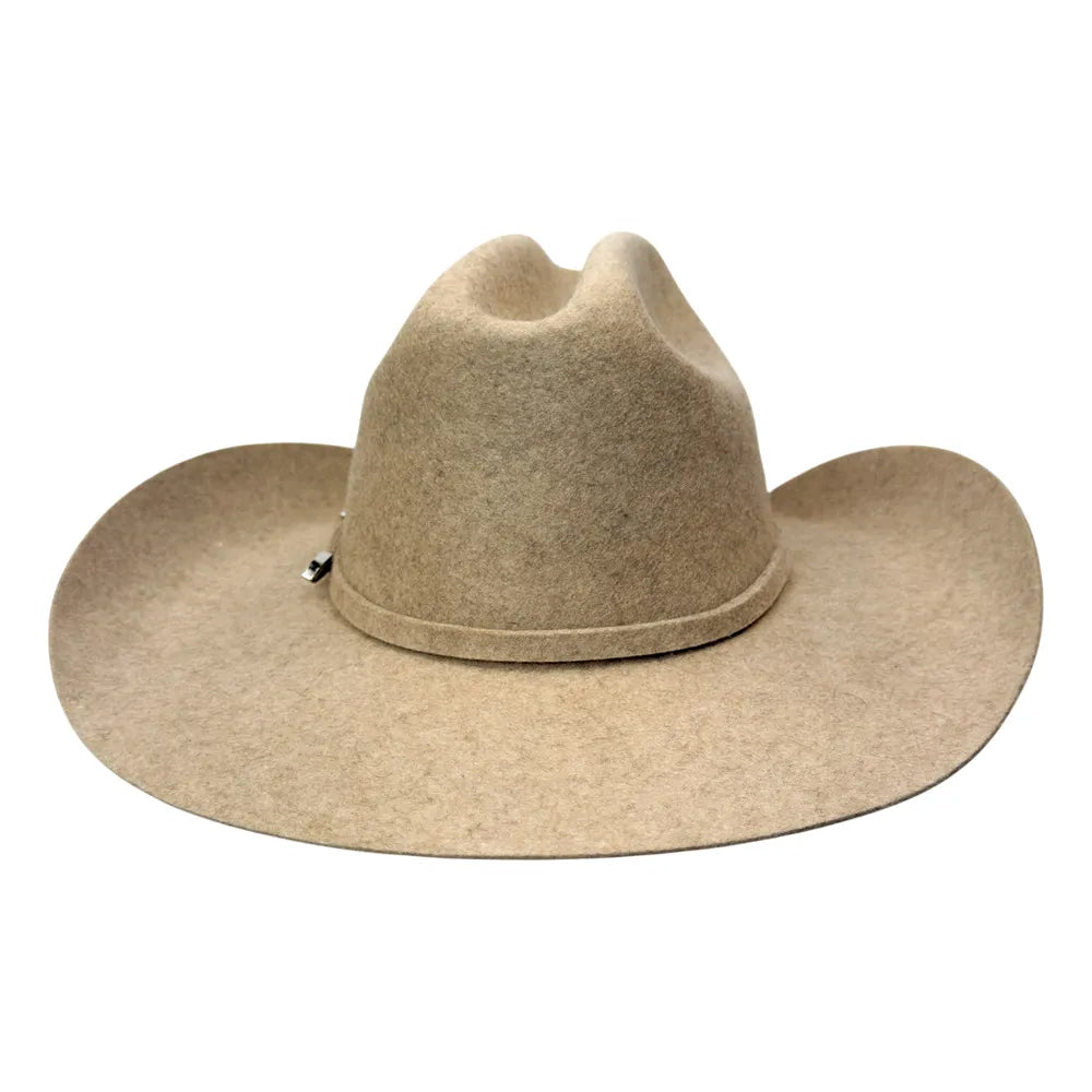 American Hat Makers Beau Cattleman Felt Cowboy Hat in Oatmeal Tweed Fleck 710087