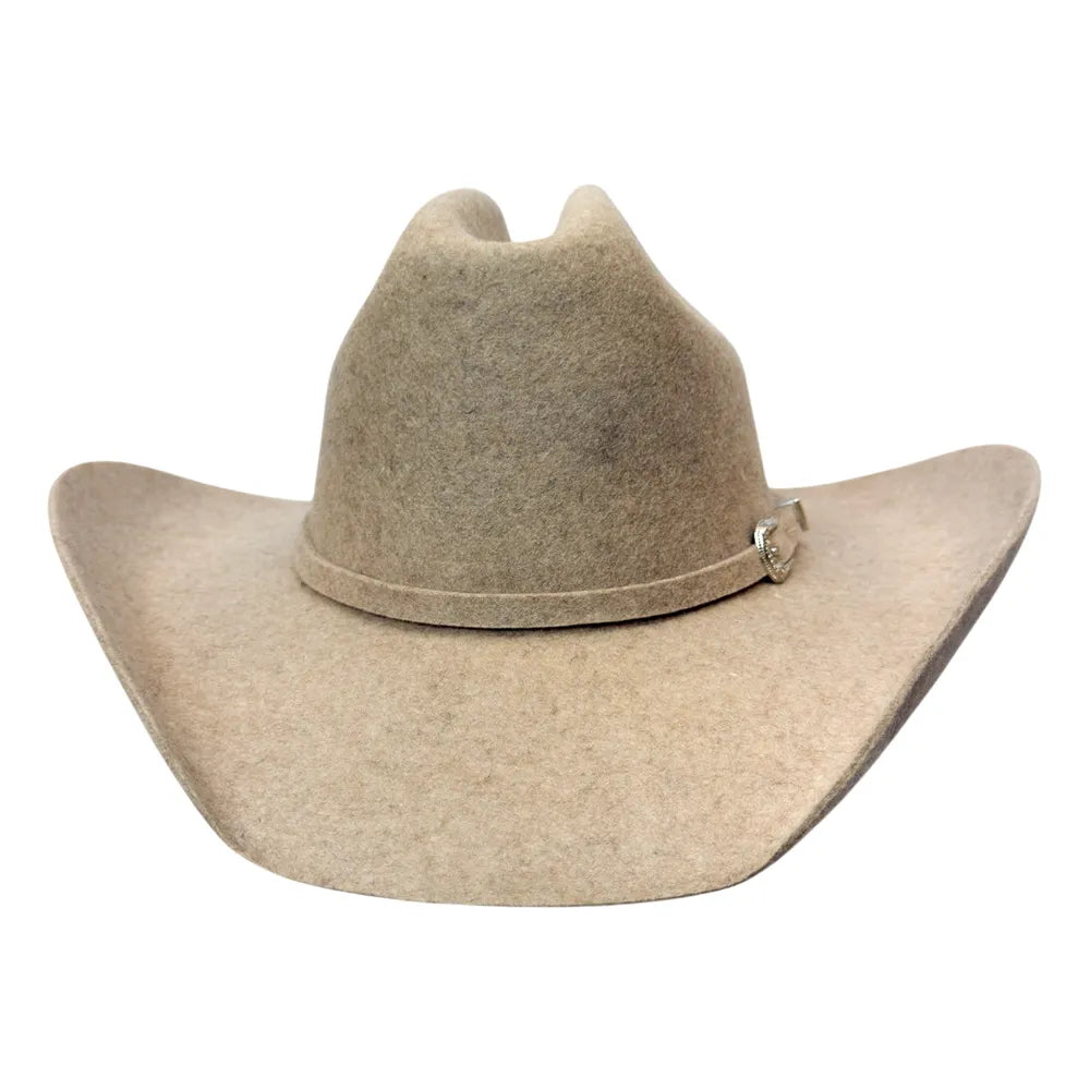 American Hat Makers Beau Cattleman Felt Cowboy Hat in Oatmeal Tweed Fleck 710087