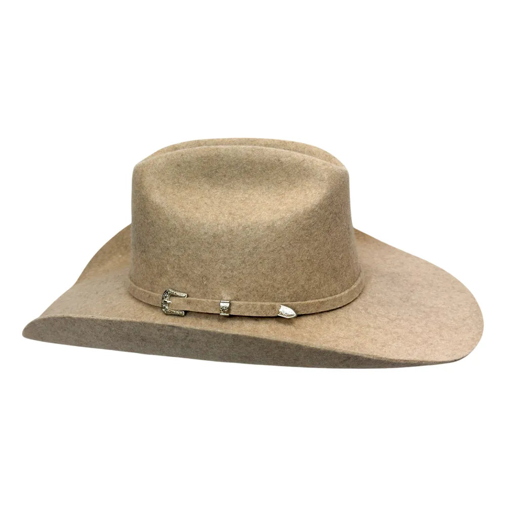 American Hat Makers Beau Cattleman Felt Cowboy Hat in Oatmeal Tweed Fleck 710087