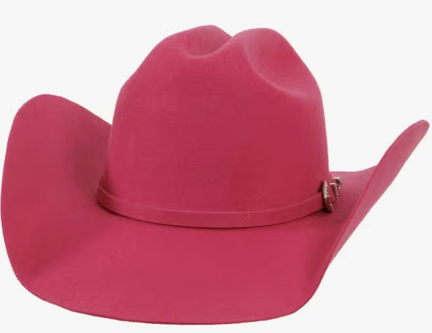 American Hat Makers Cattleman Felt Cowboy Hat in Pink