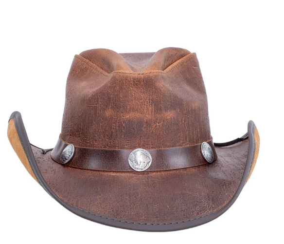 American Hat Makers Cyclone CobblestonePinch Front Leather Cowboy Hat