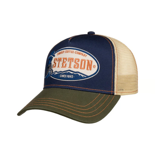 Stetson Cowboy Coffee Company Trucker 7741178 Cap in Blue/Olive