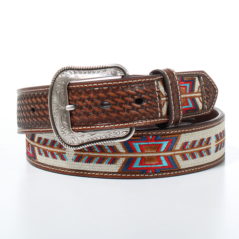 3D Belt Arrow Basketweave Brown D100013702