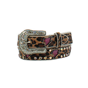 M&F Angel Ranch Kids Belt 1 1/4'' Lightning Bolt Leopard Multi-coloured D130002697
