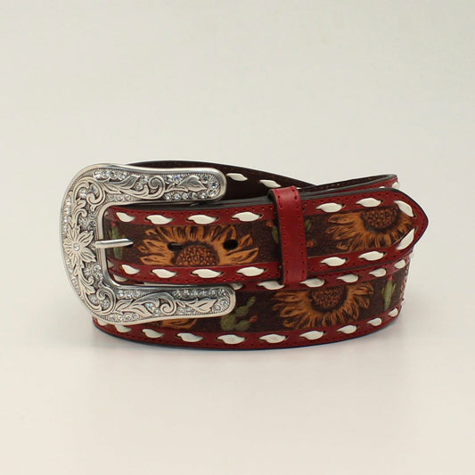 M&F Angel Ranch Belt  1 1/2" Sunflower Cactus Red D140001104