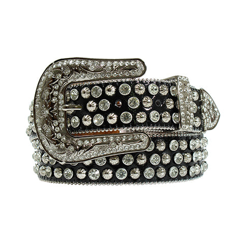 M&F Angel Ranch Belt 1 1/2'' Crystal Studs Black D140003601