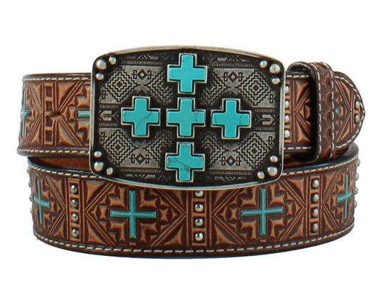 M&F Angel Ranch 1 1/2" Studded Cross Brown D140004702