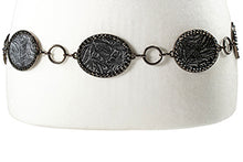 Load image into Gallery viewer, M&amp;F Angel Ranch Belt 2 1/4&quot; Floral Conchos Chain Black D140009501
