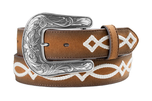 Angel Ranch Belt 1 1/2 Figure 8 Boot Stitch Brown D140011602
