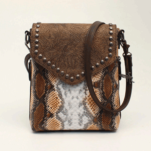 M&F Angel Ranch Messenger Bag in Python & Brown