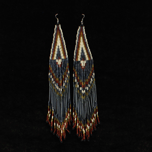 M&F D4600104 Silver Strike Earrings Multi Bead Tassel