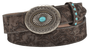 M&F DA3765 Tan with Silver Black Belt