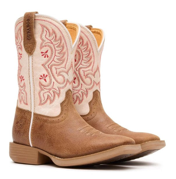 Durango Kids DBT0253C Shyloh Western Boots in Honey Tan Metallic Peach